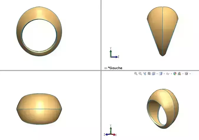 ring model four gold 3D model