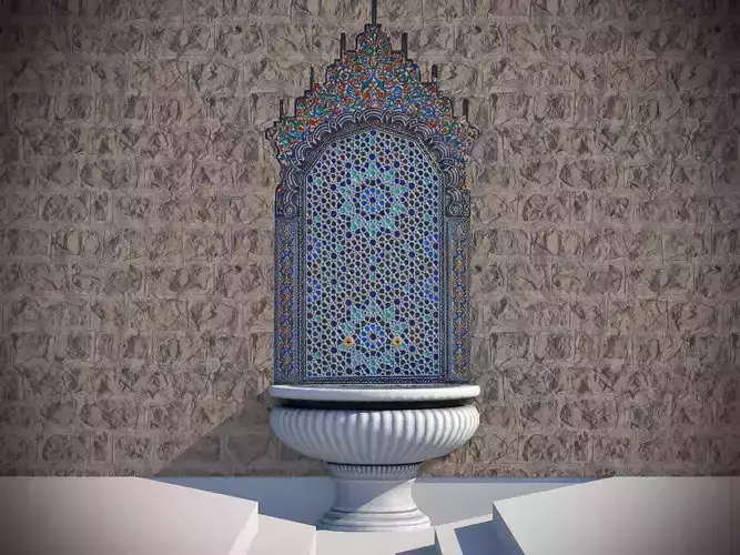 Fountain 5 game-ready with shadow