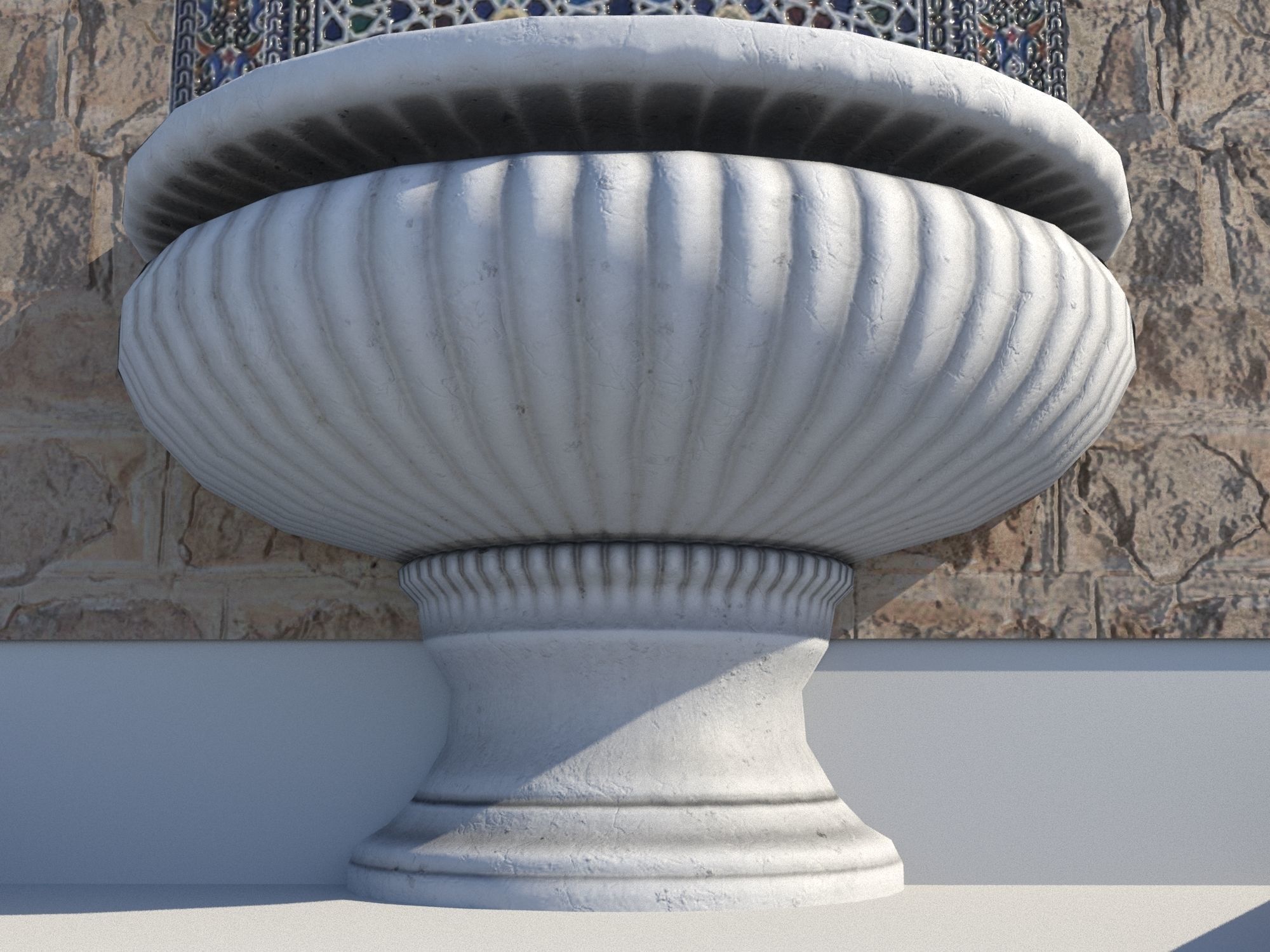 Fountain 5 game-ready with shadow Low-poly 3D model_7