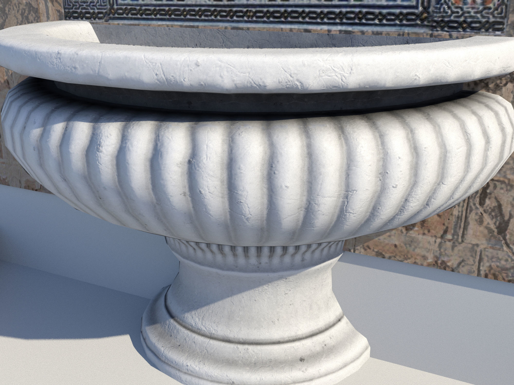 Fountain 5 game-ready with shadow Low-poly 3D model_6