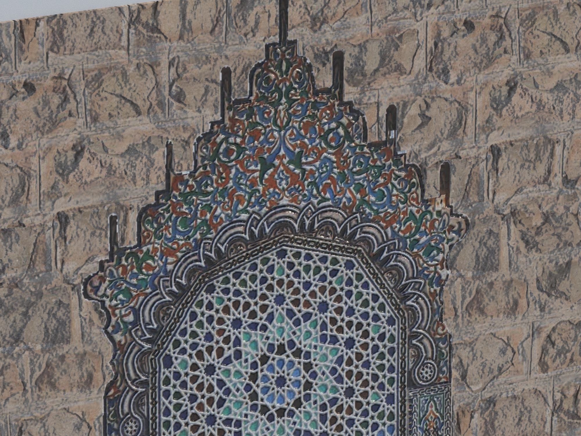 Fountain 5 game-ready with shadow Low-poly 3D model_3