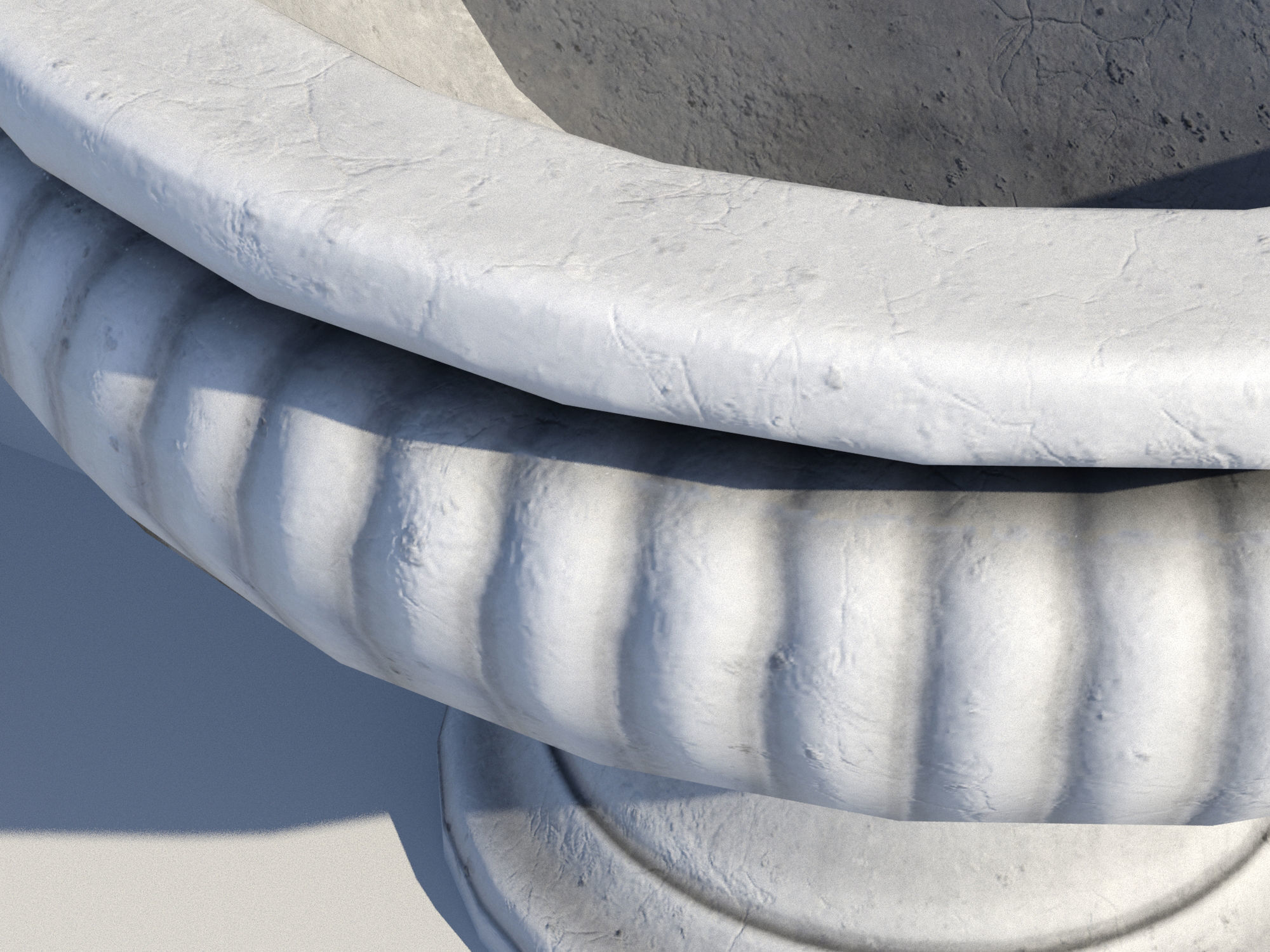 Fountain 5 game-ready with shadow Low-poly 3D model_8