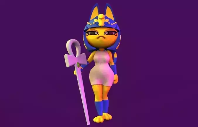 Ankha egyptian cat 3D print model