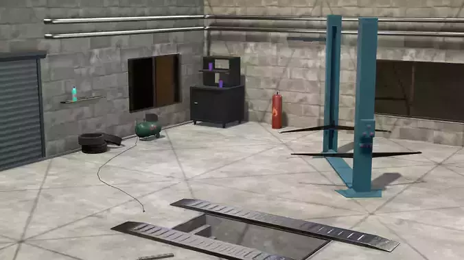 Garage with tools and equipment