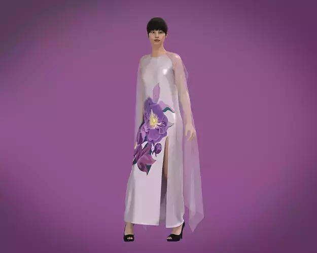 Ladies long Silk dress