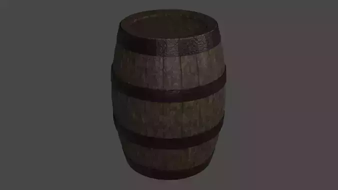 Game ready low poly barrel Free low-poly 3D model