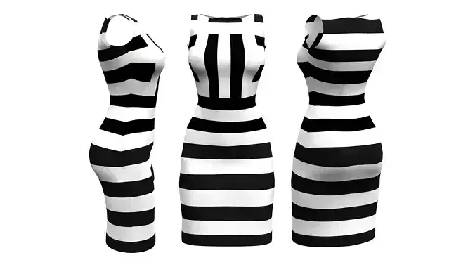 Knee Lenght Monochrome Pencil Dress