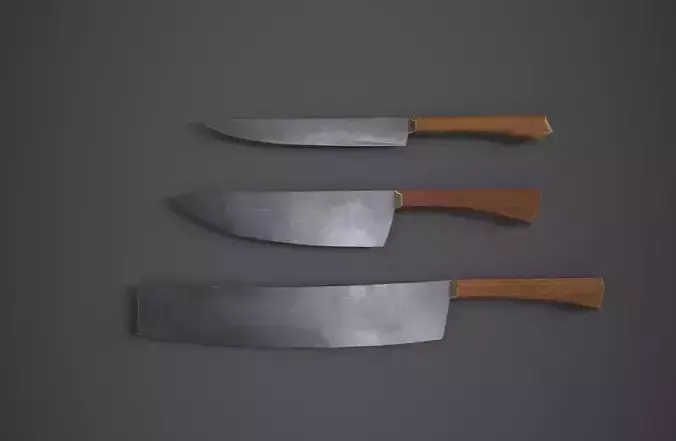 Medieval Knives Low-poly 3D model
