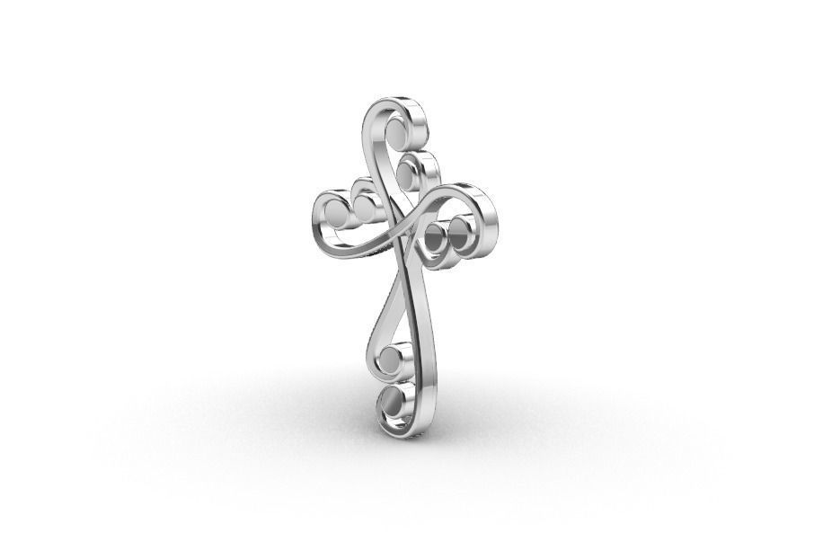 Two-tone cross pendant 3D print model_5