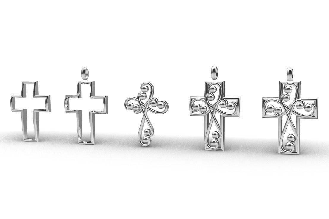 Two-tone cross pendant 3D print model_6