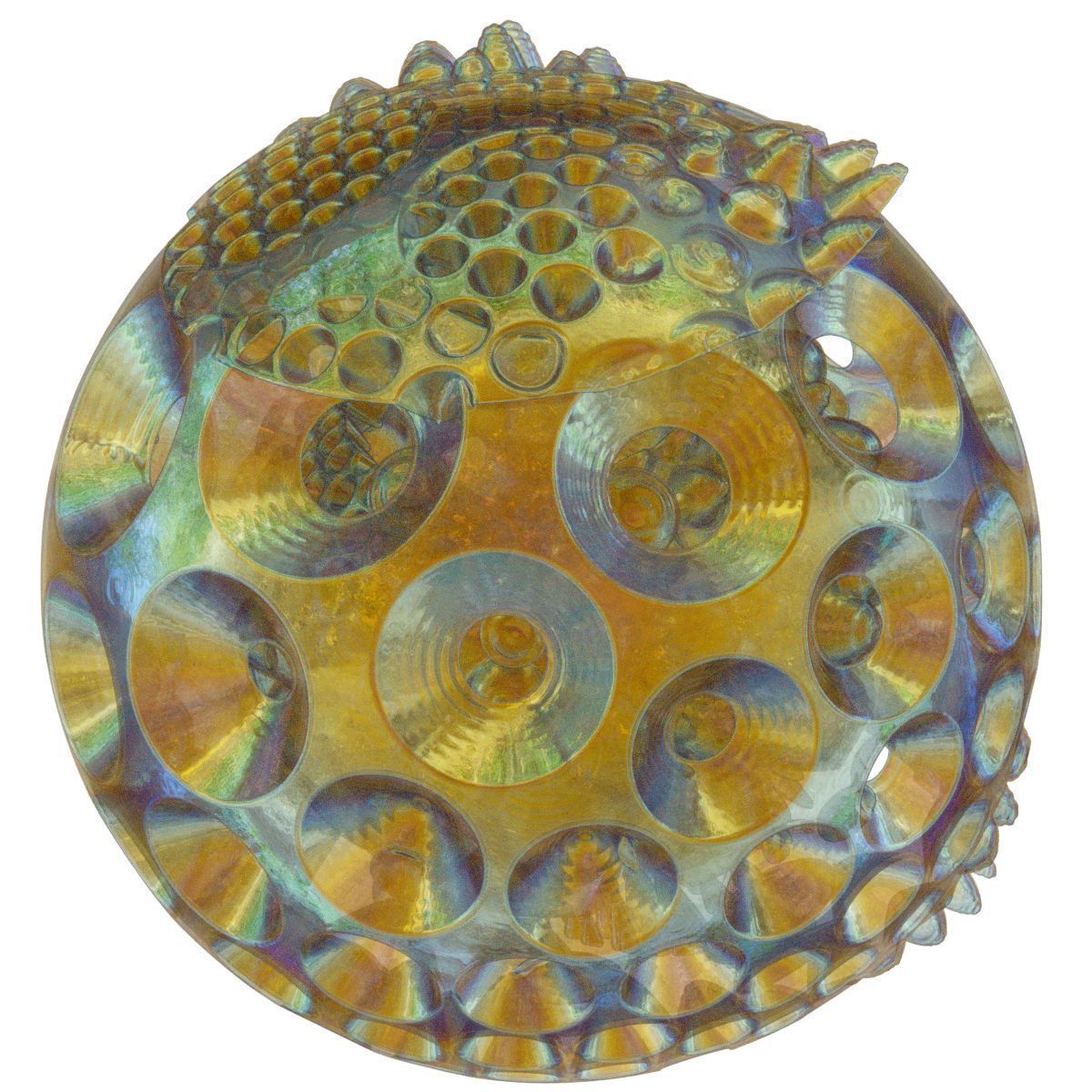 Virus glass bead with gold and swirls Low-poly 3D model_6