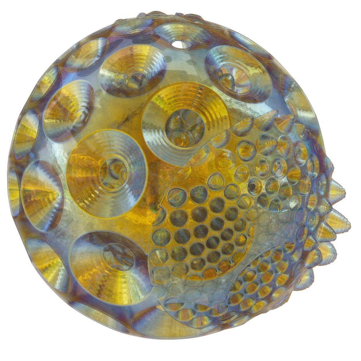 Virus glass bead with gold and swirls Low-poly 3D model_2