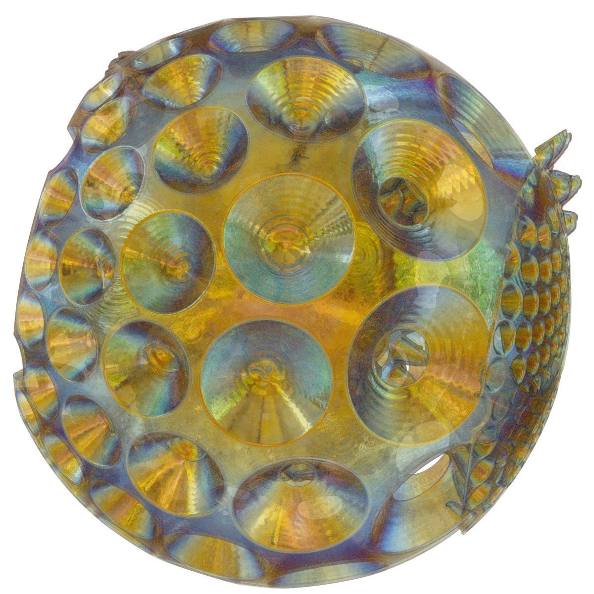 Virus glass bead with gold and swirls Low-poly 3D model_3