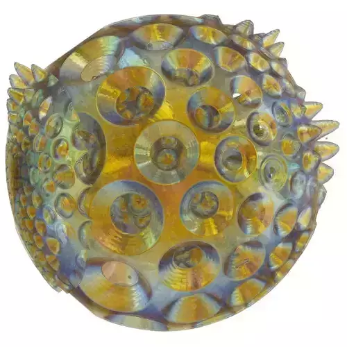 Virus glass bead with gold and swirls