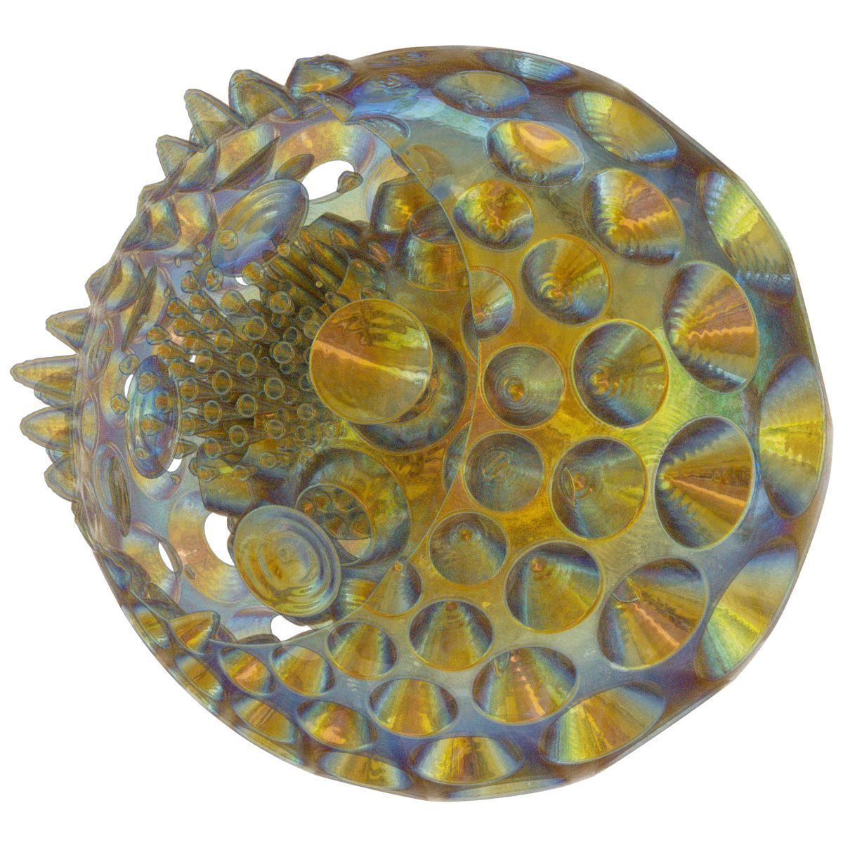 Virus glass bead with gold and swirls Low-poly 3D model_4