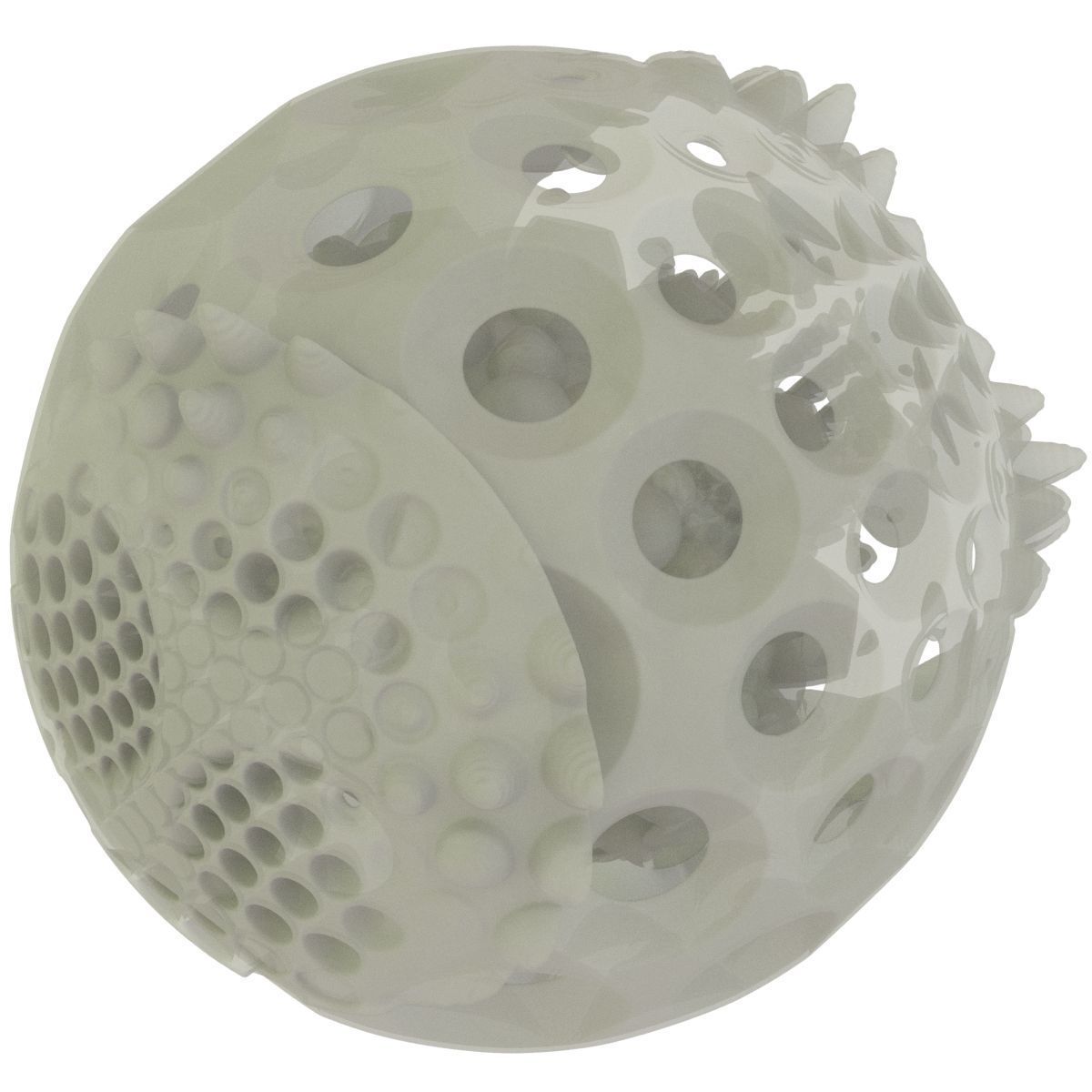 Virus glass bead with gold and swirls Low-poly 3D model_8