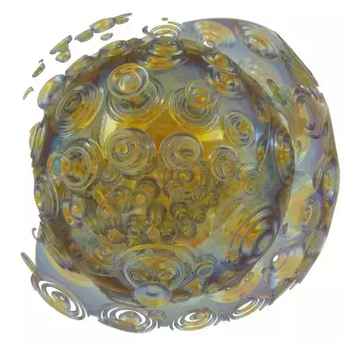 Rainy glass ball with swirls