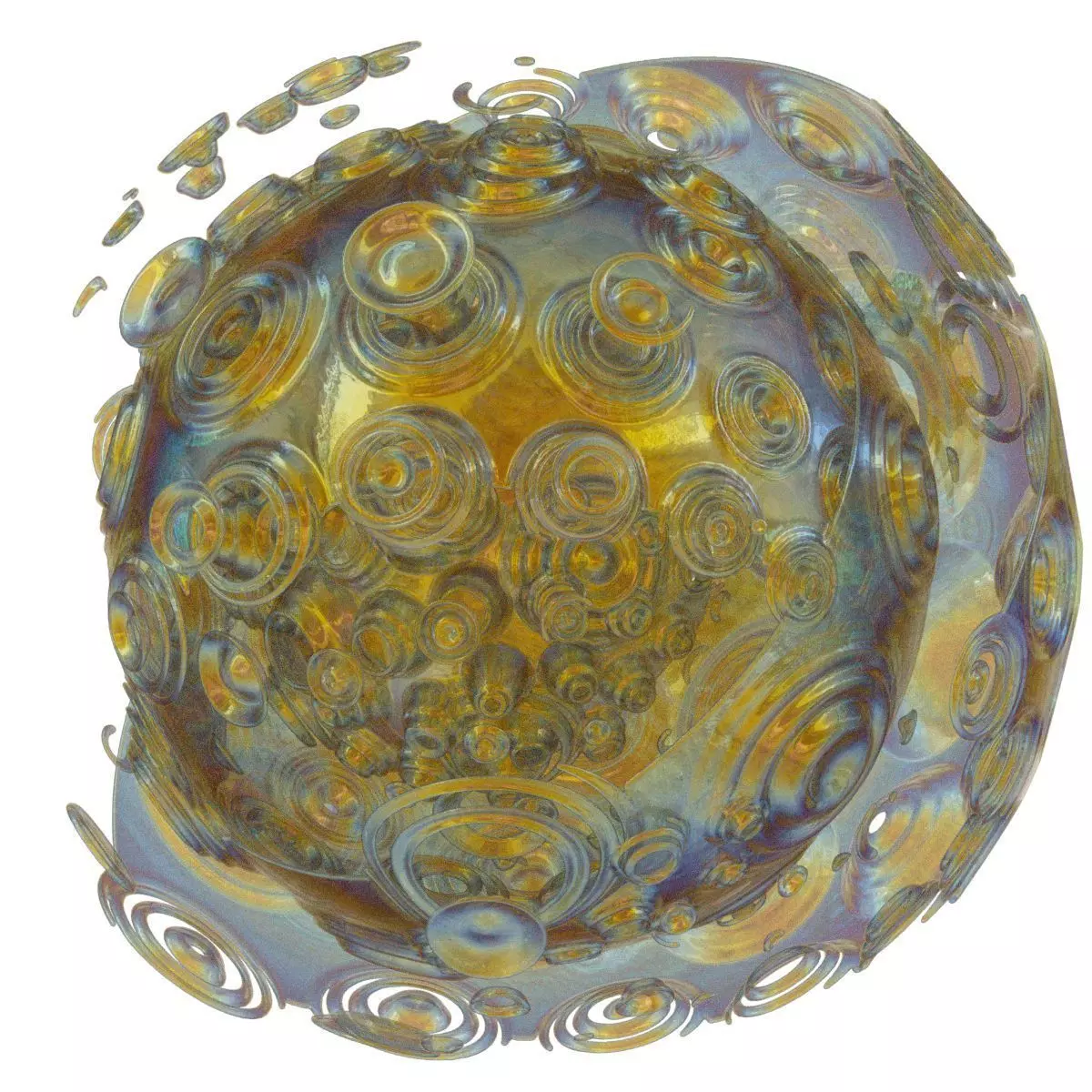 Rainy glass ball with swirls Low-poly 3D model_0