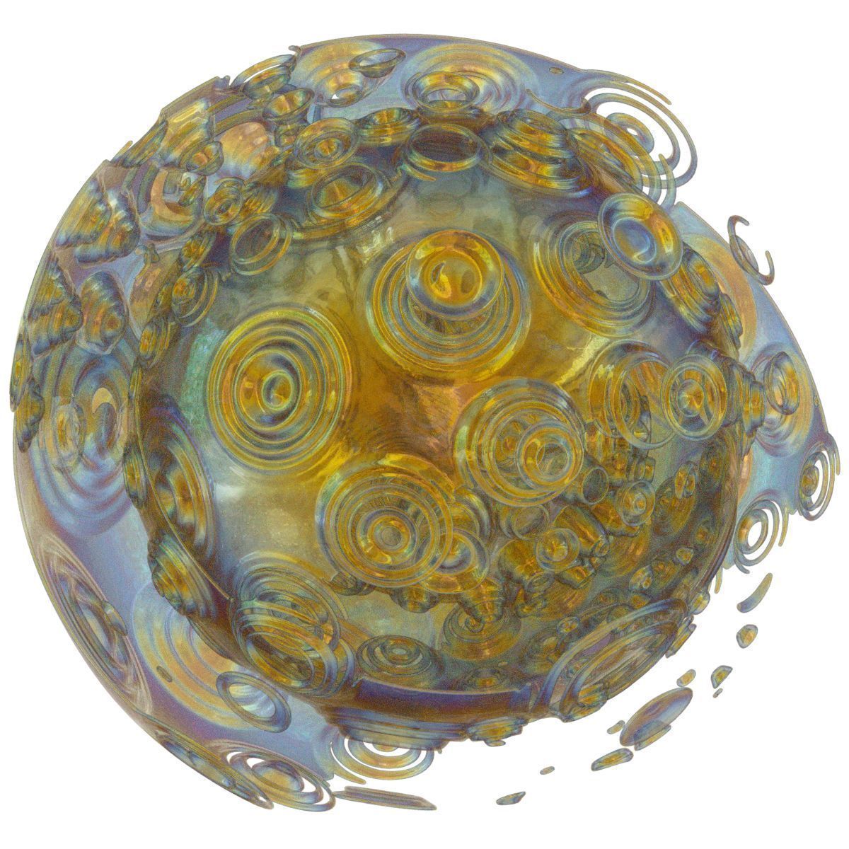 Rainy glass ball with swirls Low-poly 3D model_1