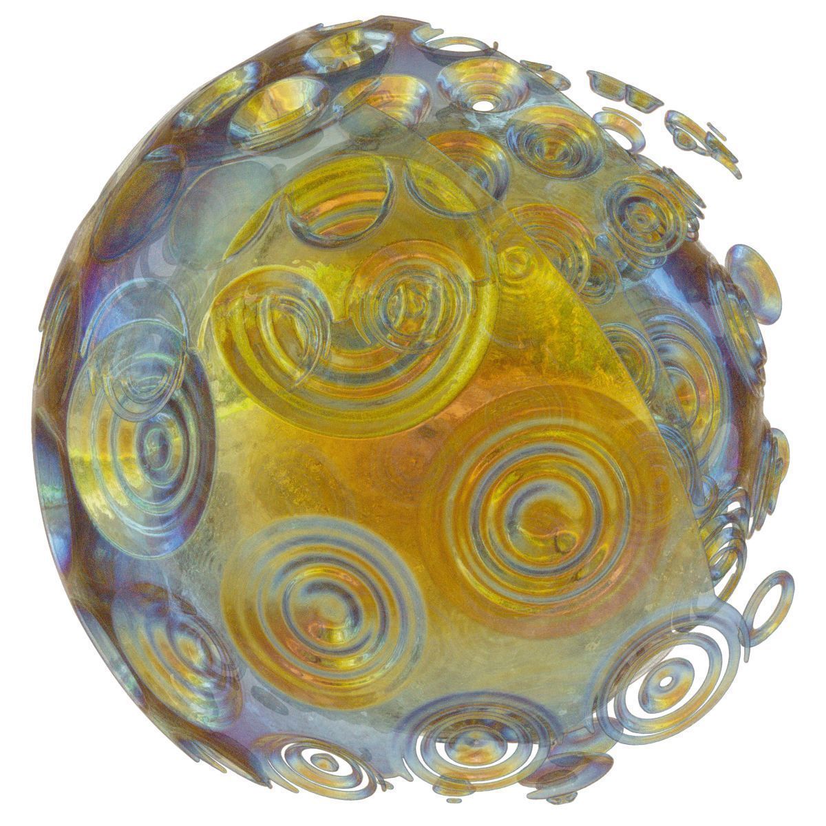 Rainy glass ball with swirls Low-poly 3D model_7