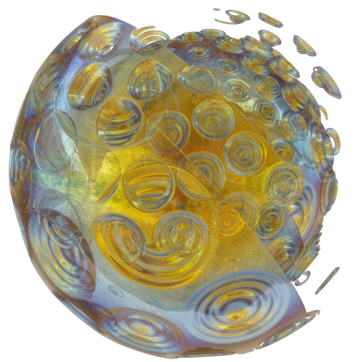 Rainy glass ball with swirls Low-poly 3D model_2