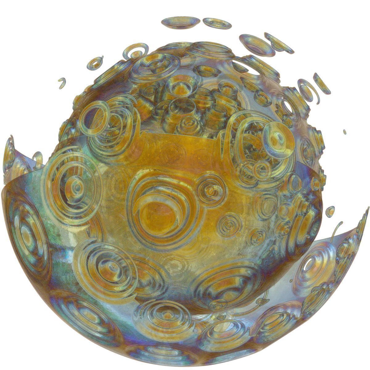 Rainy glass ball with swirls Low-poly 3D model_5