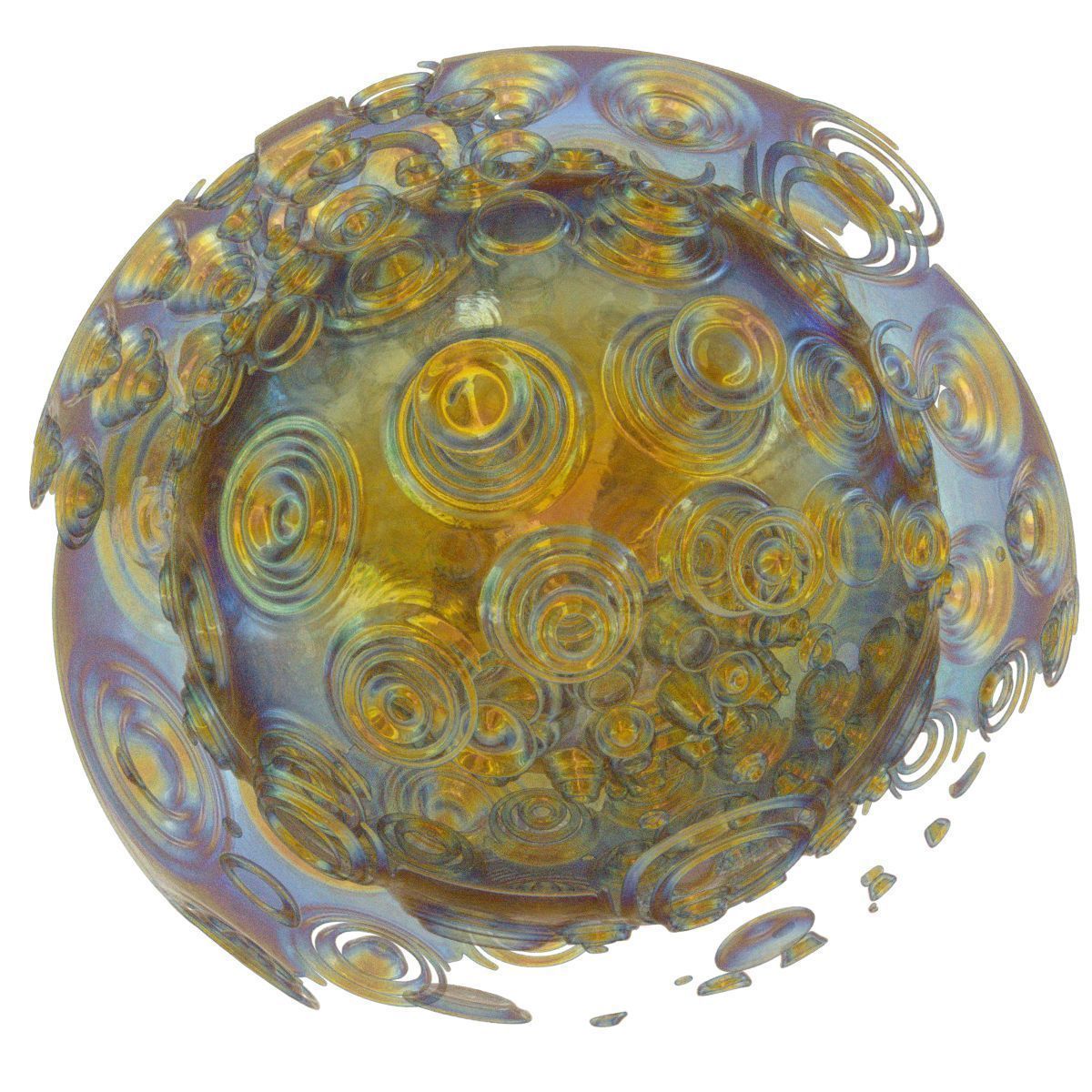 Rainy glass ball with swirls Low-poly 3D model_6