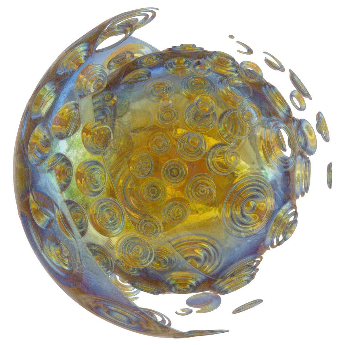 Rainy glass ball with swirls Low-poly 3D model_3