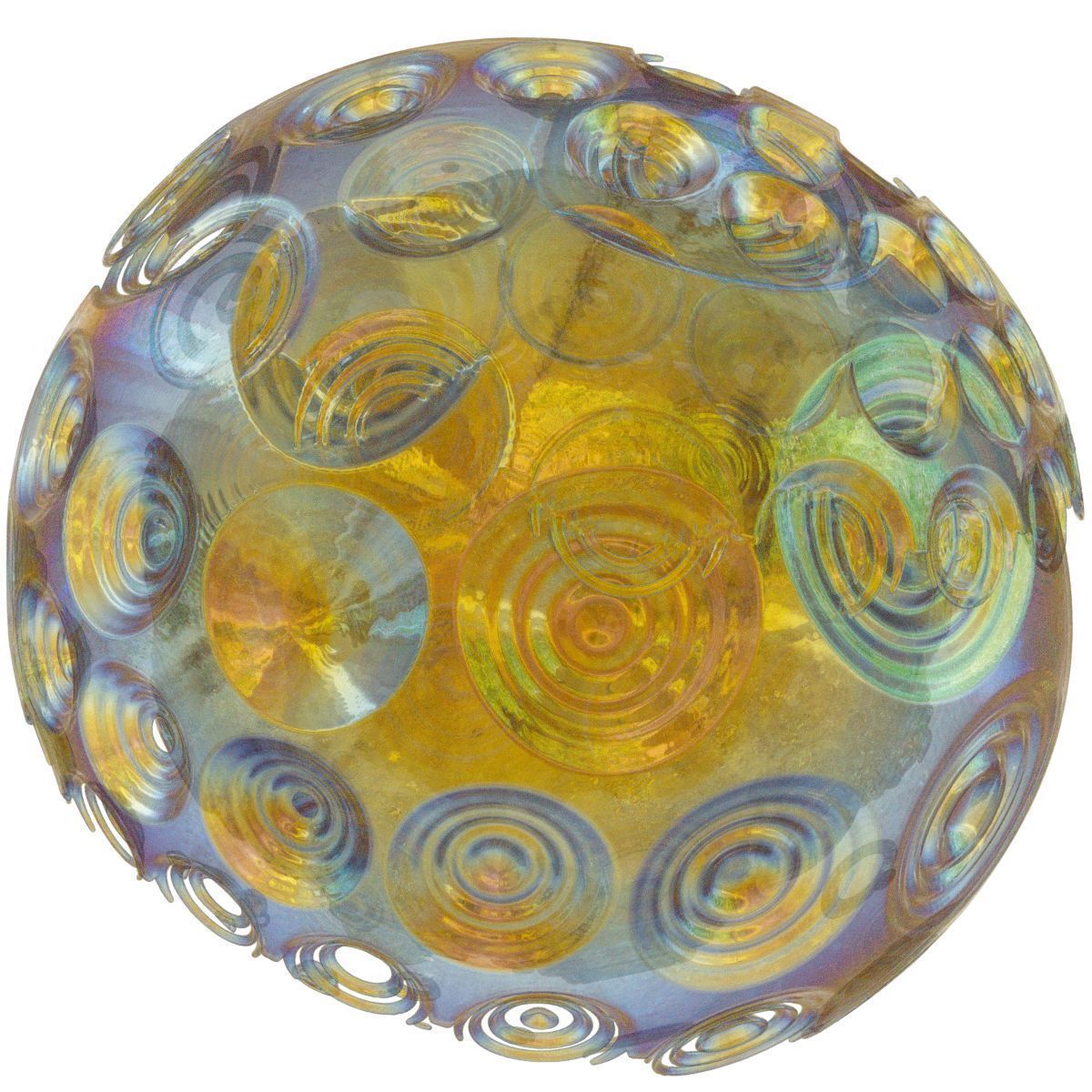Rainy glass ball with swirls Low-poly 3D model_4