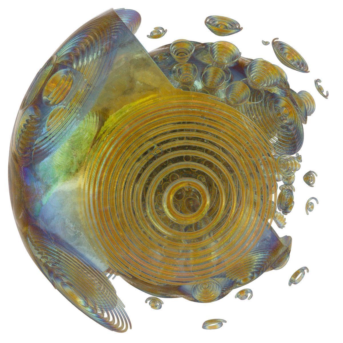 Pebble spherical glass sculpture 3D model_6