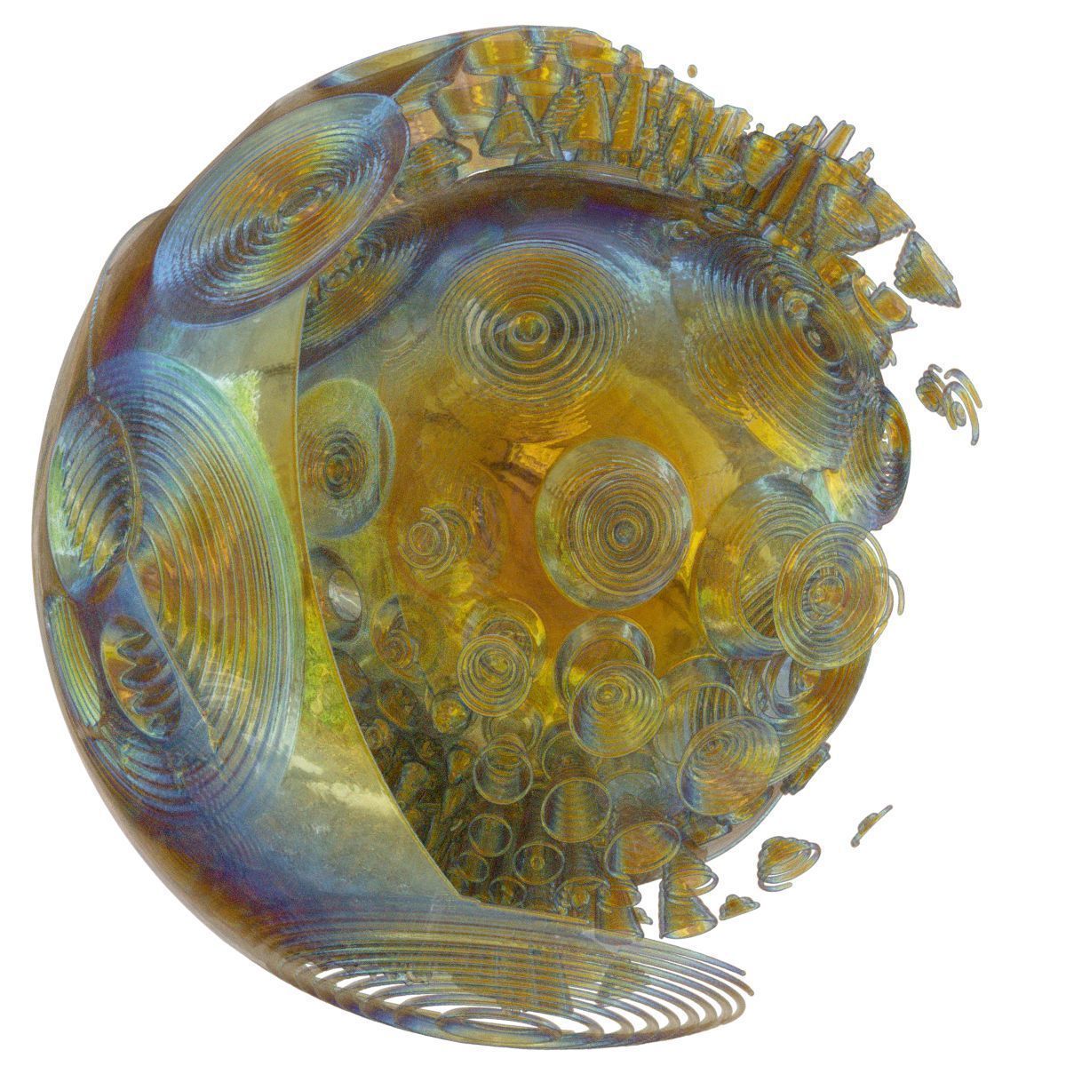 Pebble spherical glass sculpture 3D model_3