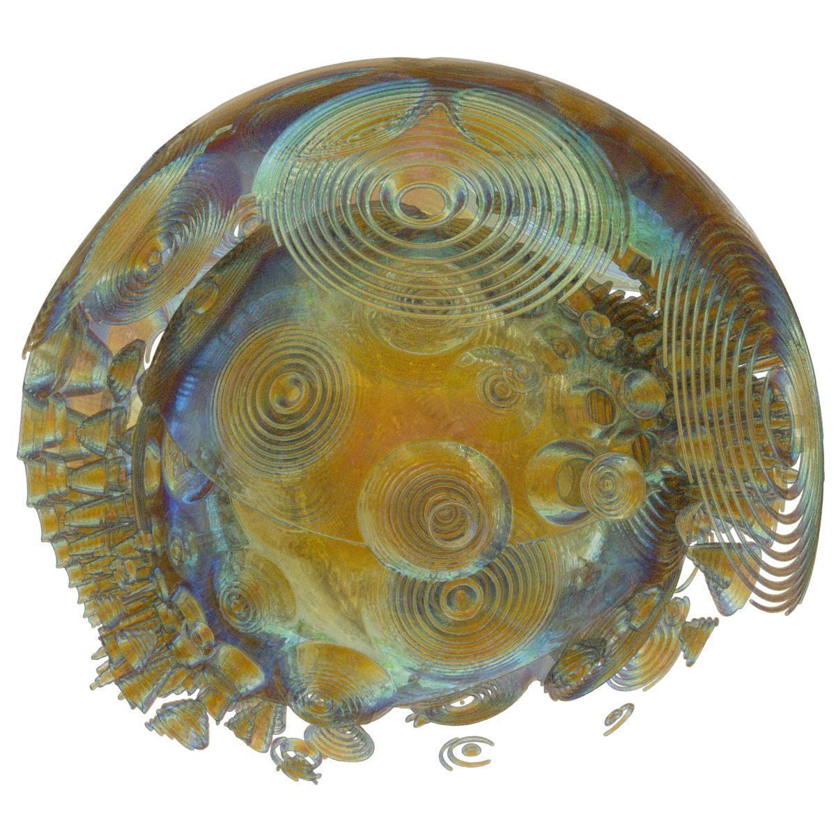 Pebble spherical glass sculpture 3D model_4