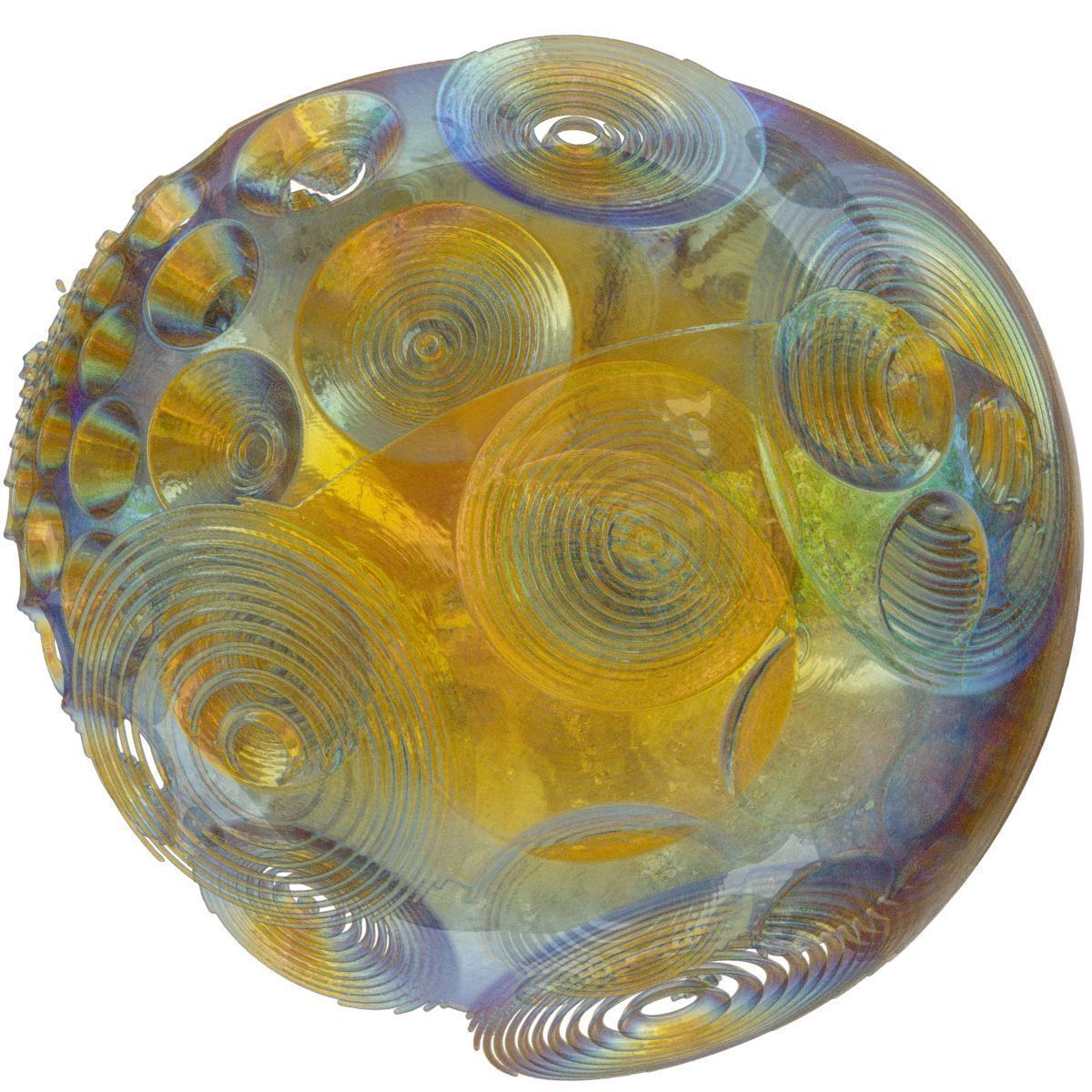 Pebble spherical glass sculpture 3D model_7