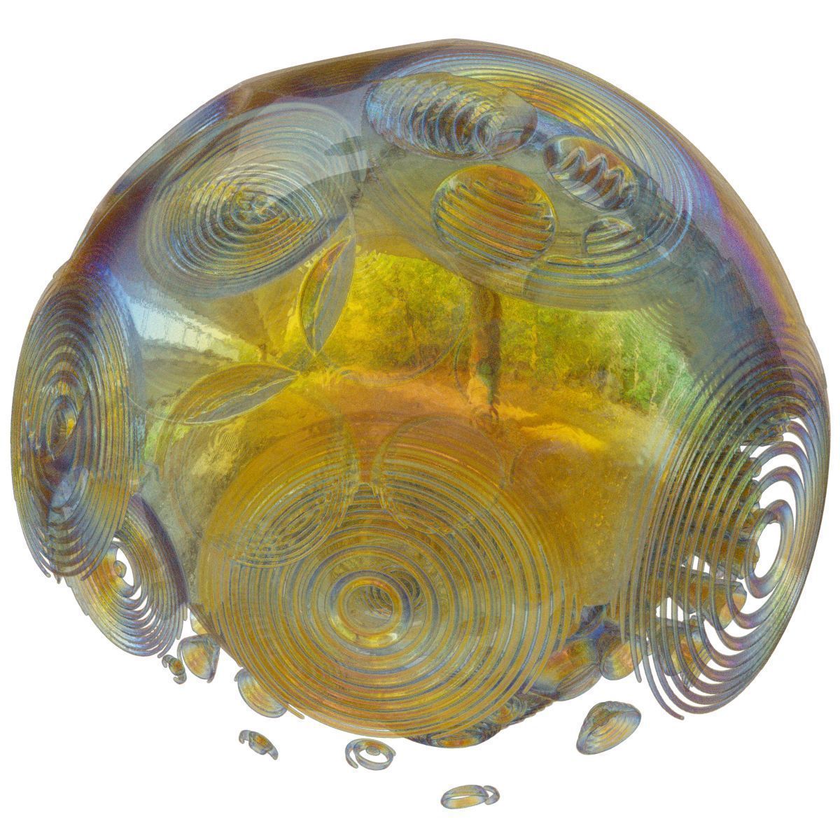 Pebble spherical glass sculpture 3D model_5