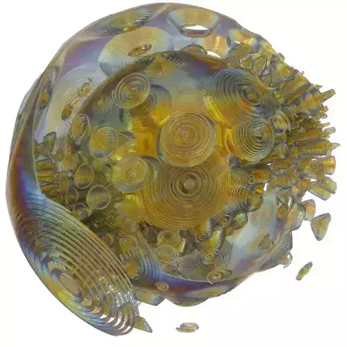 Pebble spherical glass sculpture 3D model
