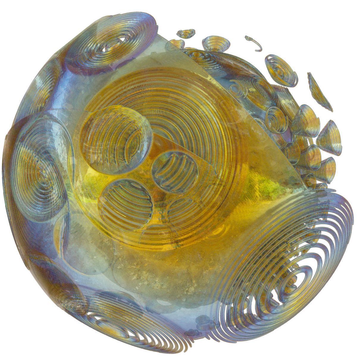 Pebble spherical glass sculpture 3D model_1