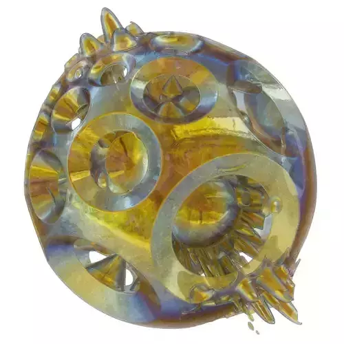 Mushrooms spherical glass bead Low-poly 3D model