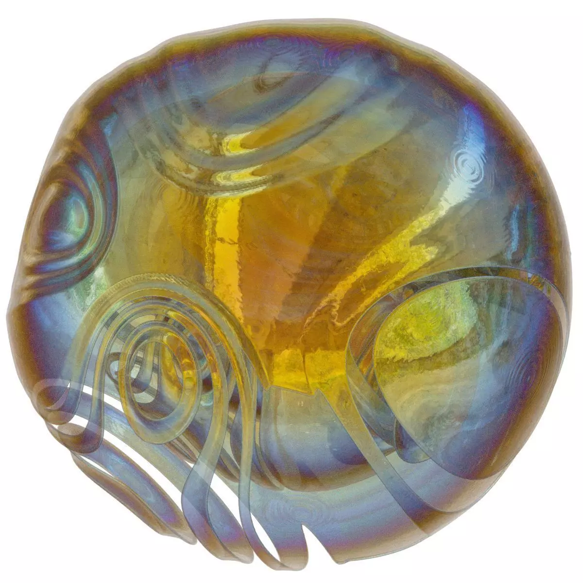 Inhabited glass bowl - swirl 3D model