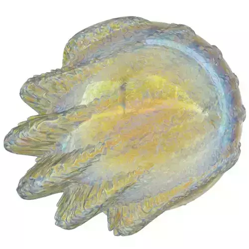 Flyball glass ball with gold and swirls Low-poly 3D model