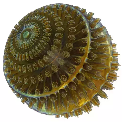 Floors spiral shell made of glass and metal 3D model