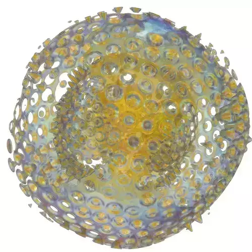 Caving ball with holes in it Low-poly 3D model