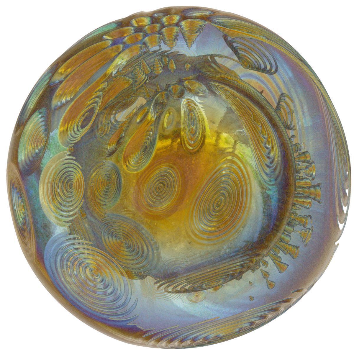 Asteroid glass sculpture with swirls 3D model_2