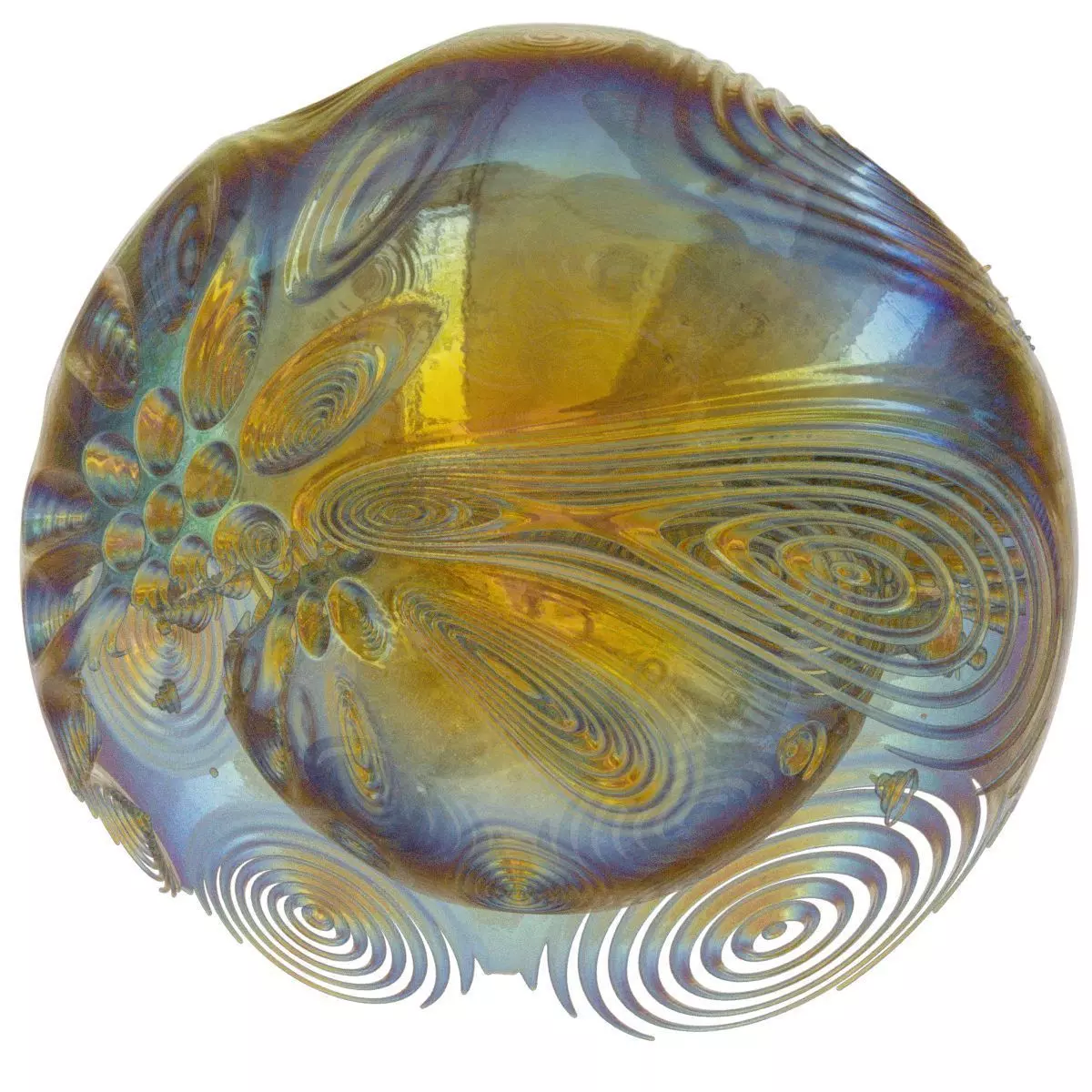 Asteroid glass sculpture with swirls 3D model_0