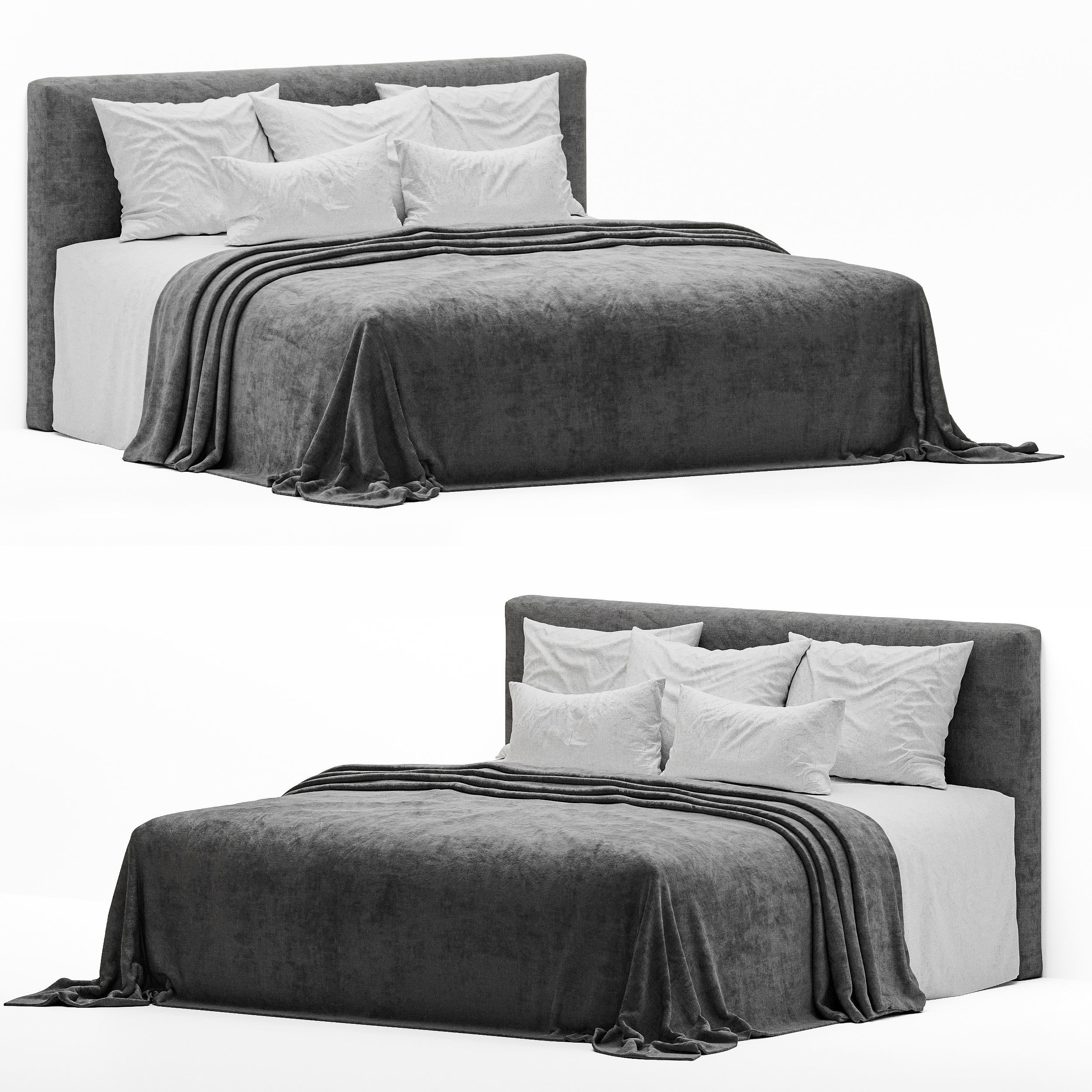 linen bedding 6 3D model_0