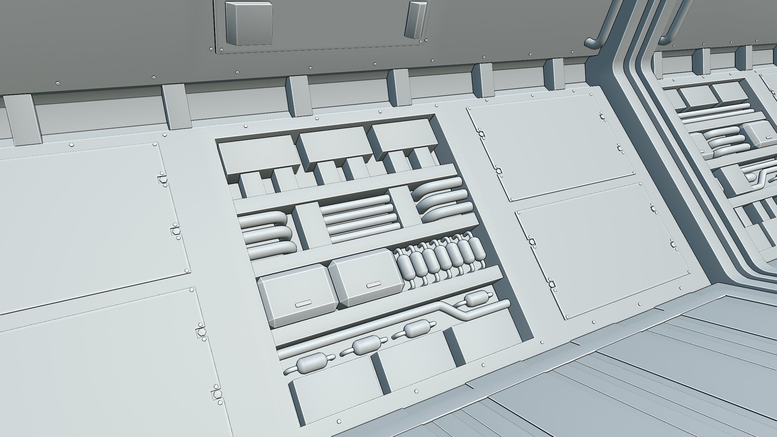 Space Station Corridor 3D model_6