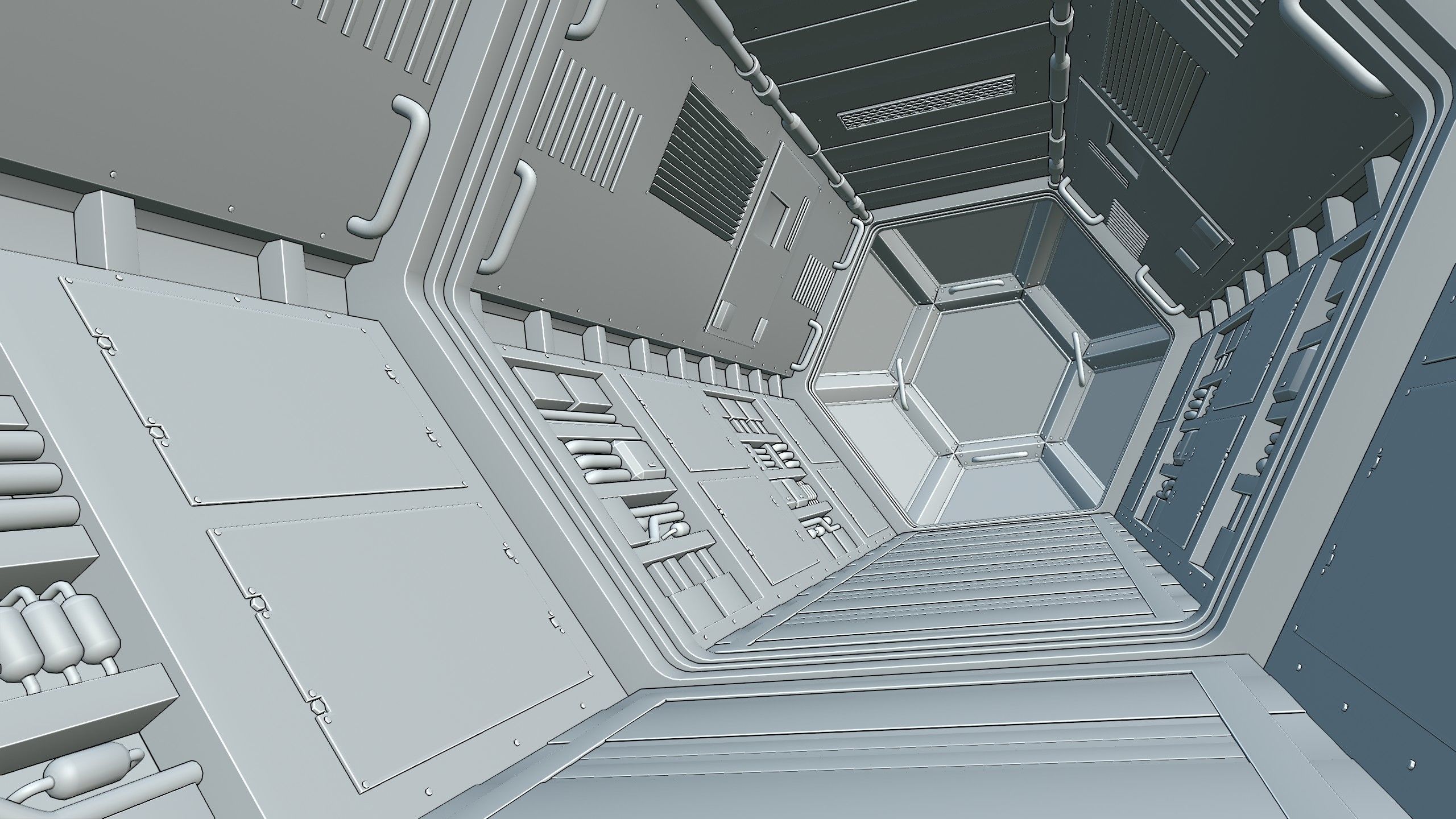 Space Station Corridor 3D model_17