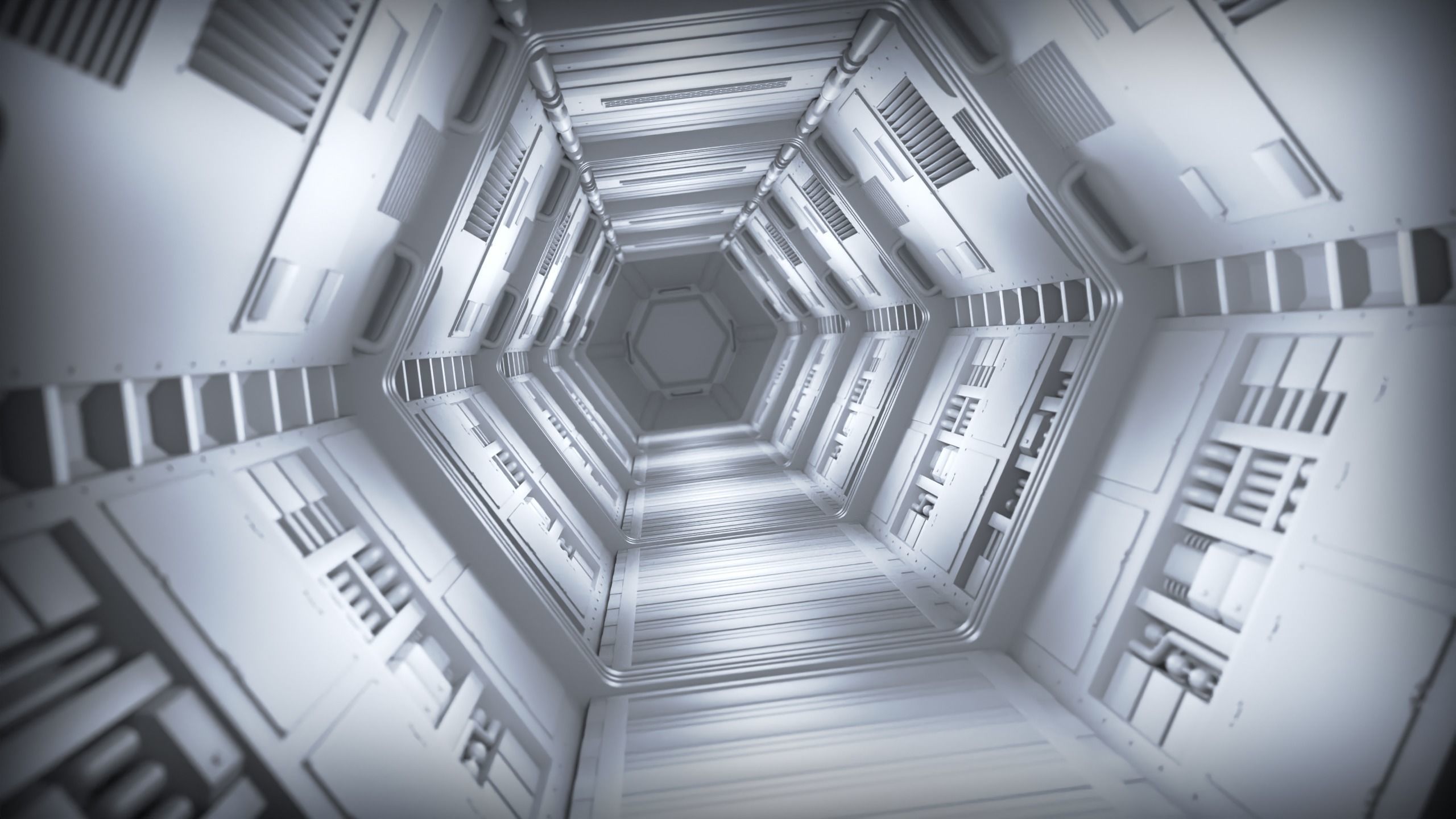 Space Station Corridor 3D model_2