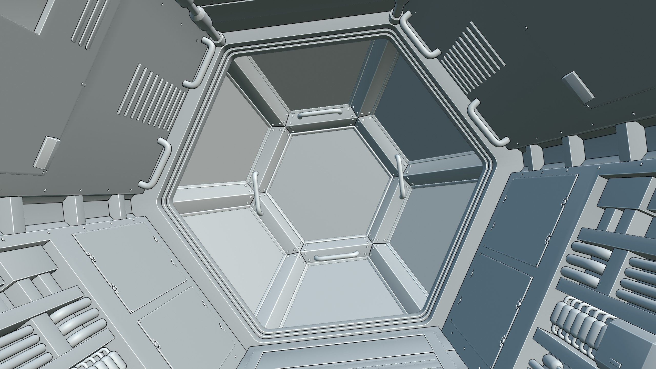 Space Station Corridor 3D model_8