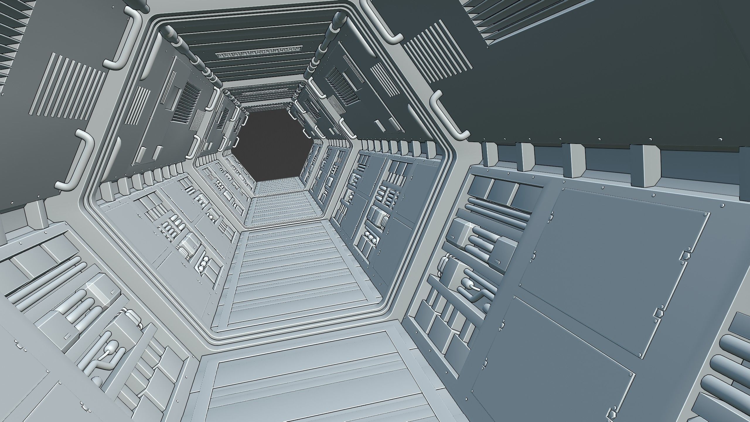 Space Station Corridor 3D model_21