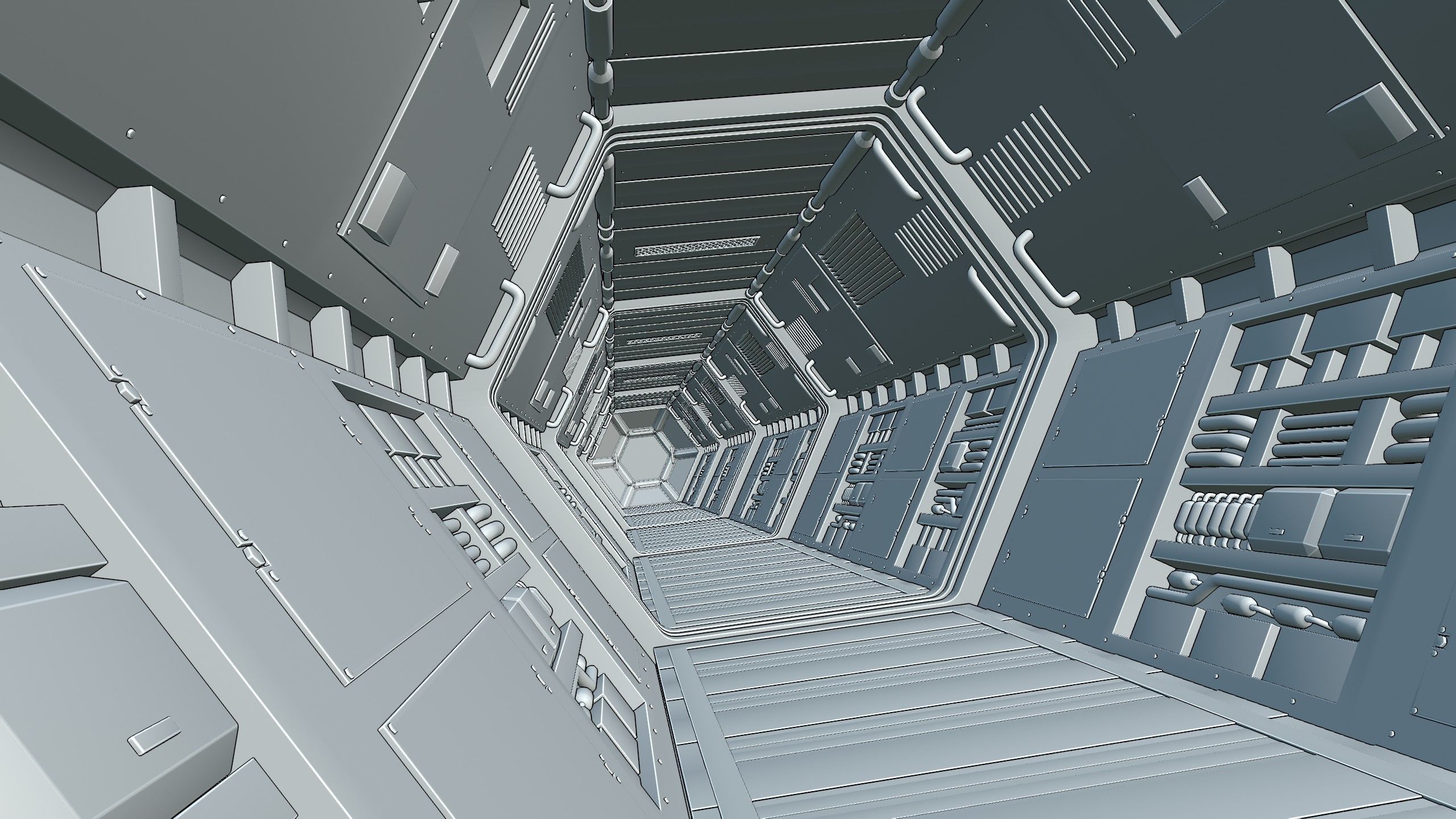 Space Station Corridor 3D model_18